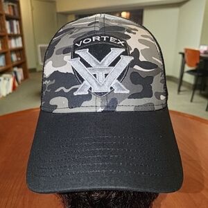 Vortex Embroidered Logo Camo Men's Trucker Mesh Snapback Hat Cap